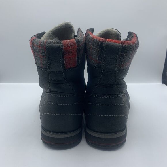 LL Bean US Size 7 M Women’s Charcoal Park Ridge Lace Up W/Red Plaid Boots - Picture 2 of 8